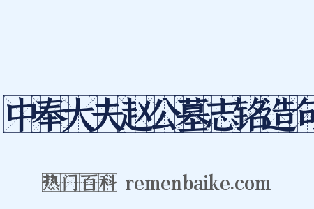 中奉大夫赵公墓志铭造句是什么意思的图片